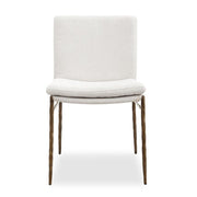 Uttermost Ascend White Boucle Cushioned Seat with Aged Gold Iron Dining Chair