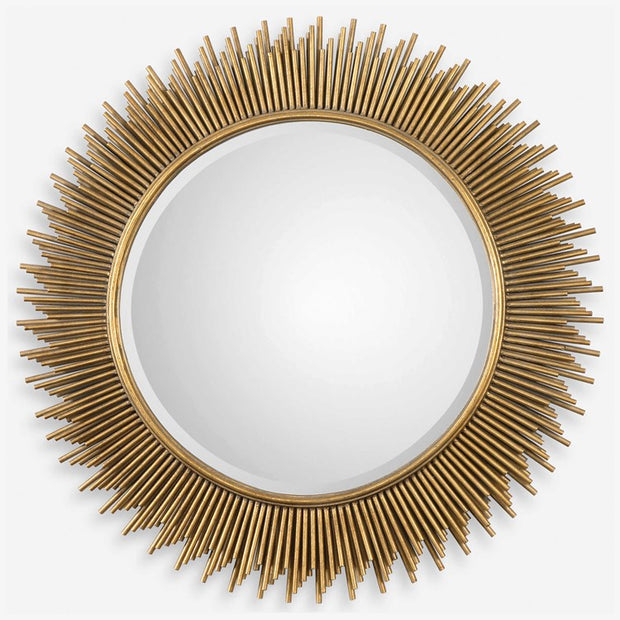 Uttermost Marlo Antiqued Gold Leaf Round Mirror