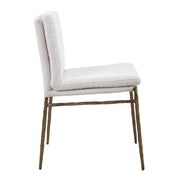Uttermost Ascend White Boucle Cushioned Seat with Aged Gold Iron Dining Chair