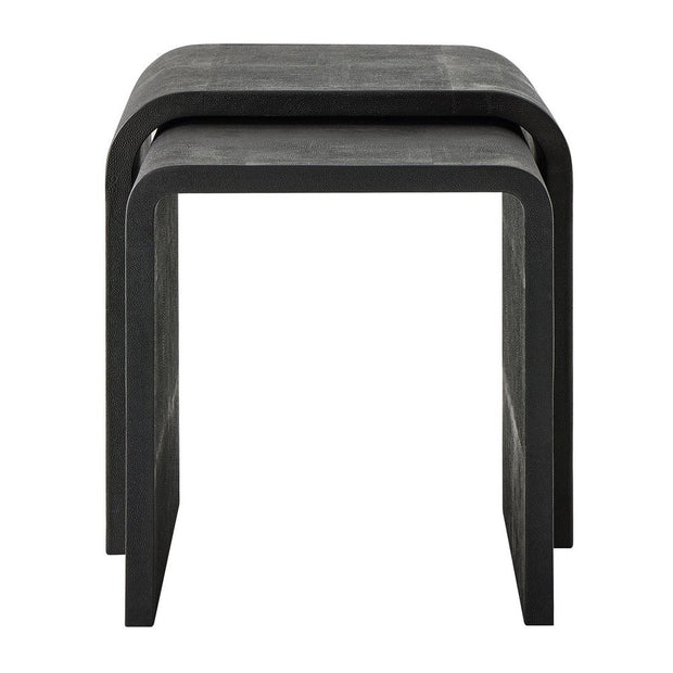Uttermost Interpose Gray Shagreen Set of 2 Nesting Side Tables