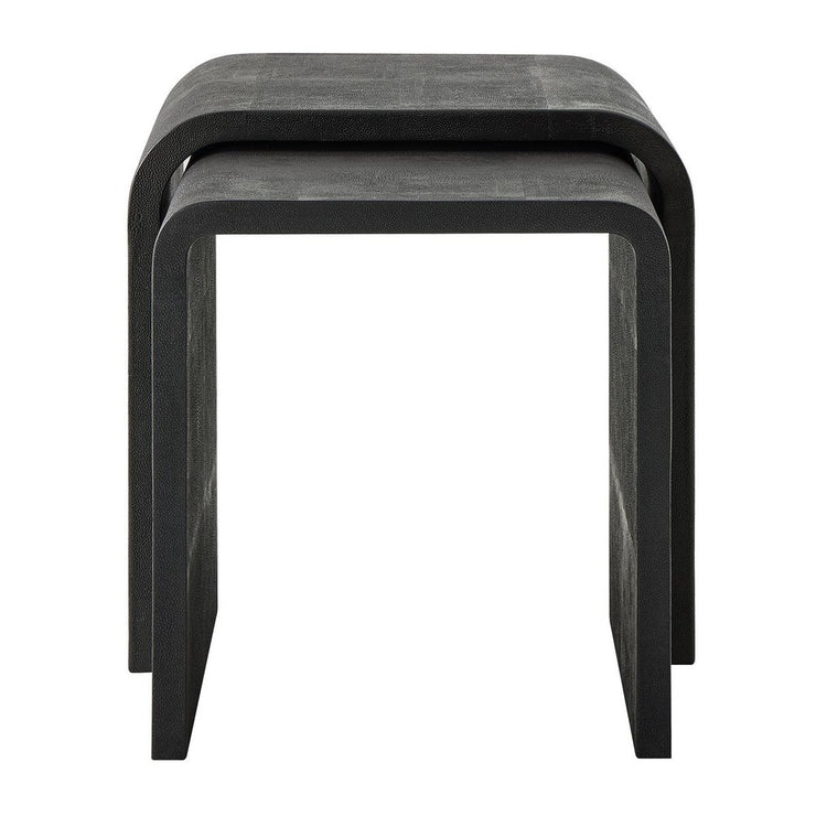Uttermost Interpose Gray Shagreen Set of 2 Nesting Side Tables