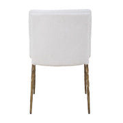 Uttermost Ascend White Boucle Cushioned Seat with Aged Gold Iron Dining Chair