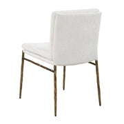 Uttermost Ascend White Boucle Cushioned Seat with Aged Gold Iron Dining Chair