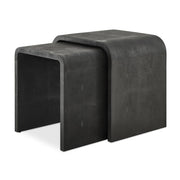 Uttermost Interpose Gray Shagreen Set of 2 Nesting Side Tables