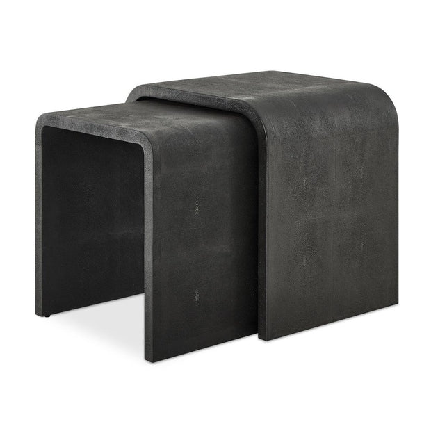 Uttermost Interpose Gray Shagreen Set of 2 Nesting Side Tables