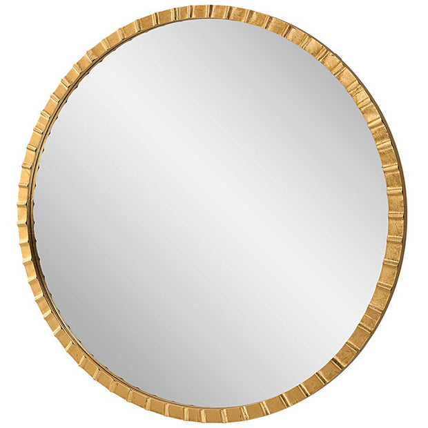 Uttermost Dandridge Antiqued Gold Leaf Iron Round Mirror