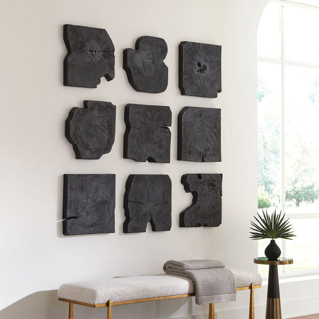 Uttermost Charcoal Black Bahati Wood Wall Decor