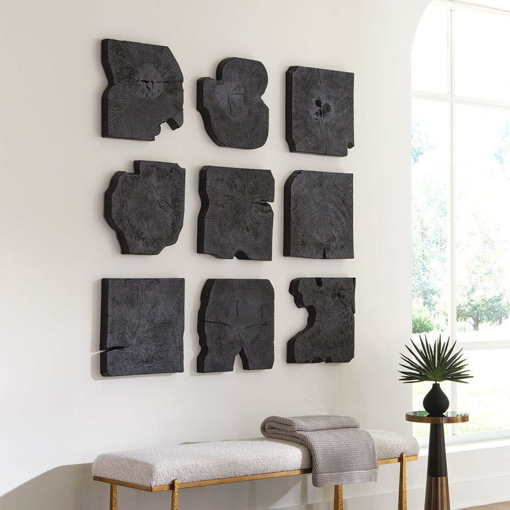 Uttermost Charcoal Black Bahati Wood Wall Decor