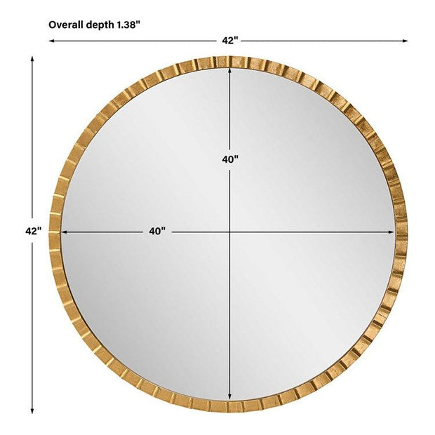 Uttermost Dandridge Antiqued Gold Leaf Iron Round Mirror