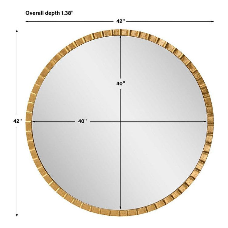 Uttermost Dandridge Antiqued Gold Leaf Iron Round Mirror