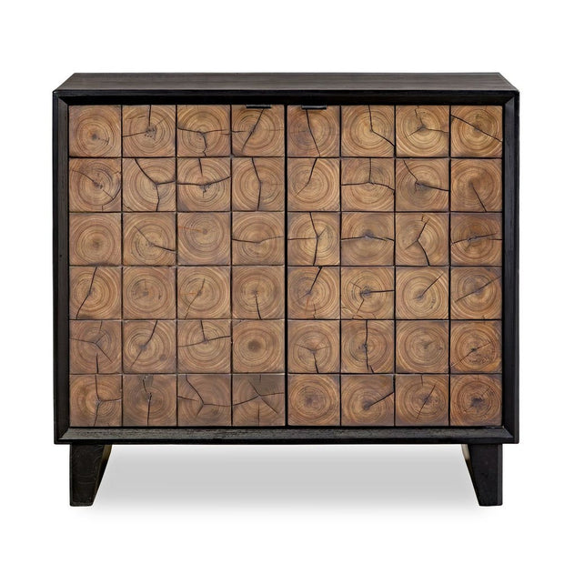 Uttermost Muestra Mindi Wood And Sleek Black Finish 2 Dood Cabinet
