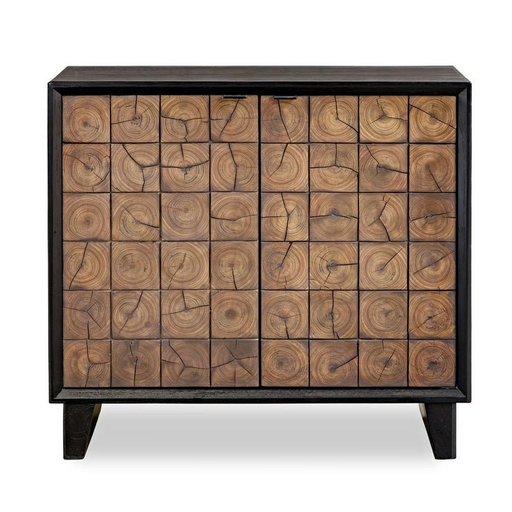 Uttermost Muestra Mindi Wood And Sleek Black Finish 2 Dood Cabinet