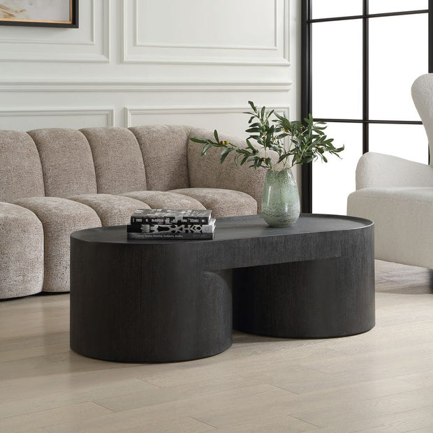 Uttermost Isbell Black Stained Oak Modern Coffee Table