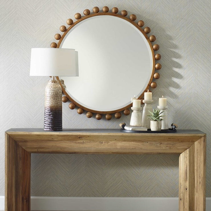 Uttermost Cyra Walnut Wood Round Mirror