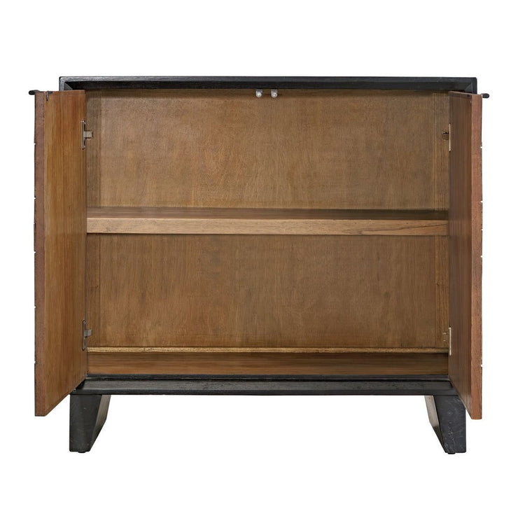Uttermost Muestra Mindi Wood And Sleek Black Finish 2 Dood Cabinet