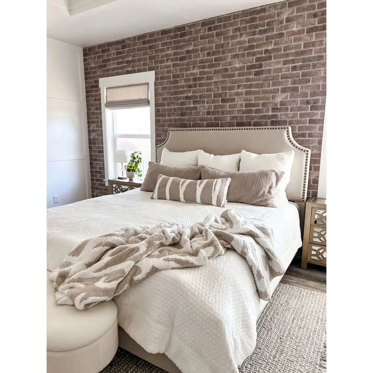 Sunday Citizen Casablanca Taupe and Off White Throw