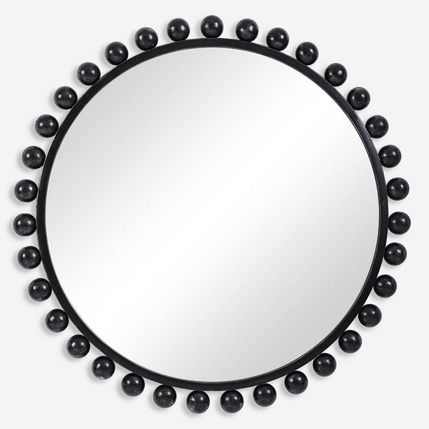 Uttermost Cyra Black Iron Round Mirror