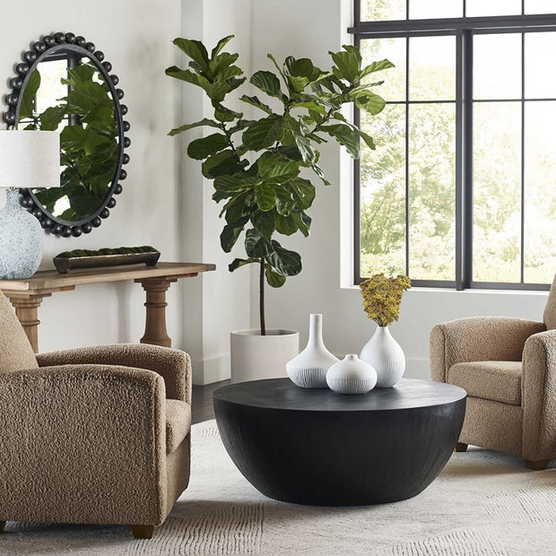 Uttermost Cyra Black Iron Round Mirror