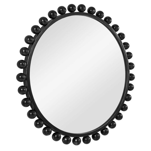Uttermost Cyra Black Iron Round Mirror