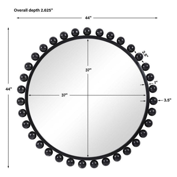 Uttermost Cyra Black Iron Round Mirror