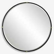 Uttermost Bonded Matte Black Iron Round Mirror