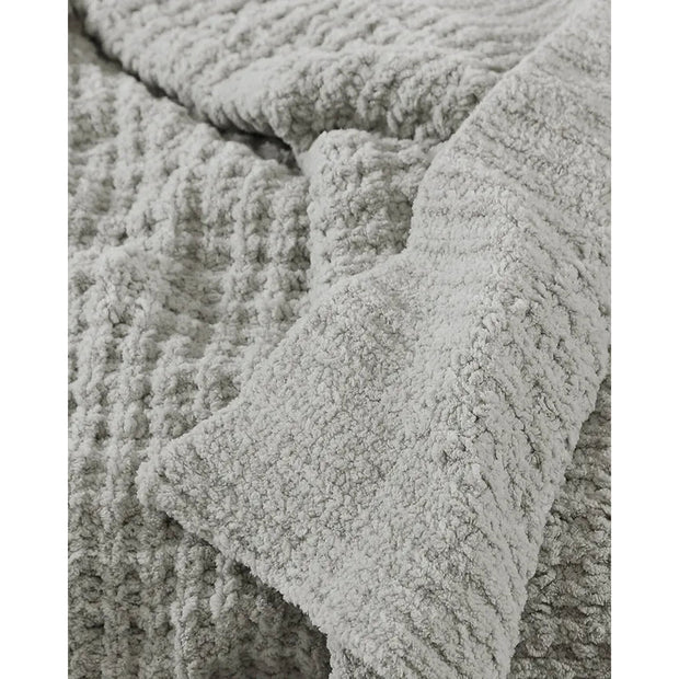 Sunday Citizen Waffle Lightweight Cloud Gray Throw