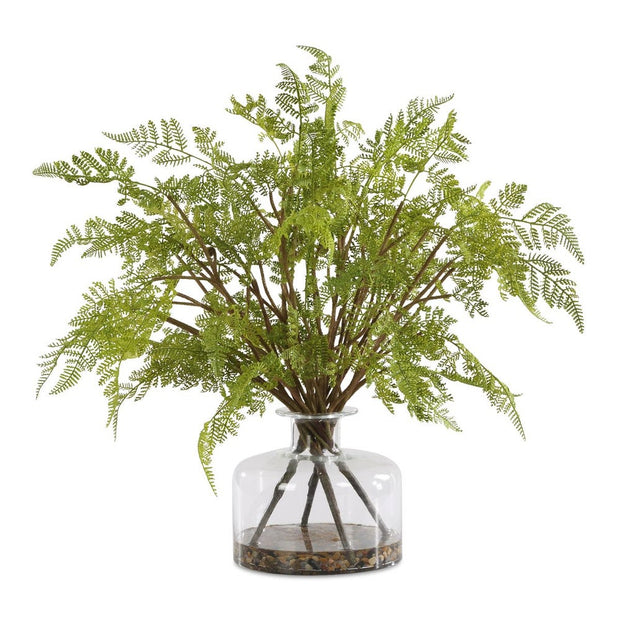 Uttermost Woodland Lush Fern Centerpiece In Glass Jar