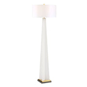 Uttermost Rosin Frosted White With Antique Brass And Black Floor Lamp