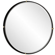 Uttermost Bonded Matte Black Iron Round Mirror