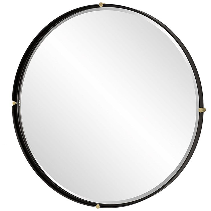 Uttermost Bonded Matte Black Iron Round Mirror