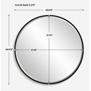 Uttermost Bonded Matte Black Iron Round Mirror