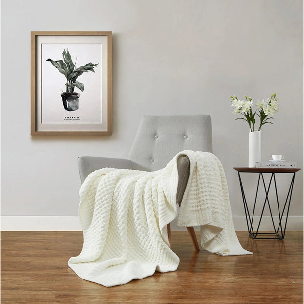 Sunday Citizen Waffle Lightweight Off White Throw