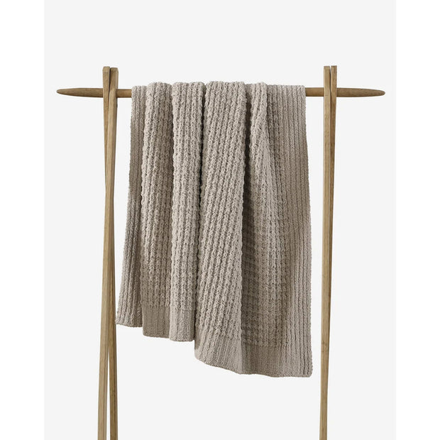 Sunday Citizen Waffle Lightweight Taupe Throw