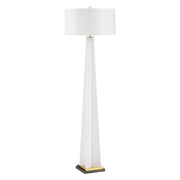 Uttermost Rosin Frosted White With Antique Brass And Black Floor Lamp