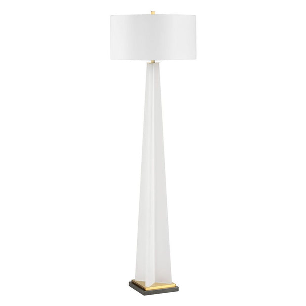 Uttermost Rosin Frosted White With Antique Brass And Black Floor Lamp