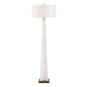 Uttermost Rosin Frosted White With Antique Brass And Black Floor Lamp