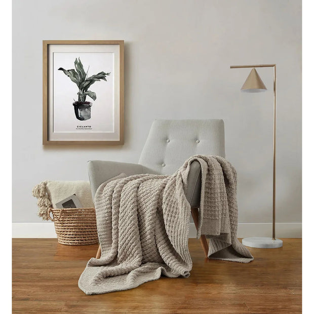 Sunday Citizen Waffle Lightweight Taupe Throw