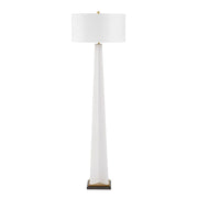 Uttermost Rosin Frosted White With Antique Brass And Black Floor Lamp