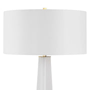 Uttermost Rosin Frosted White With Antique Brass And Black Floor Lamp