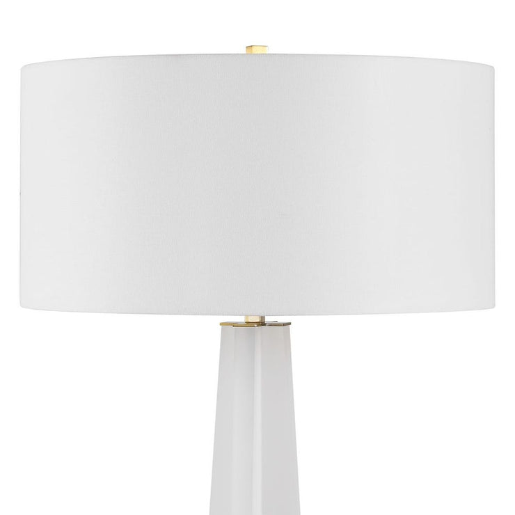 Uttermost Rosin Frosted White With Antique Brass And Black Floor Lamp