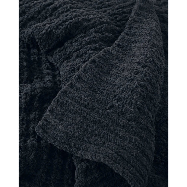 Sunday Citizen Waffle Lightweight Black Throw