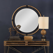 Uttermost Melville Natural Rope and Rust Black Iron Round Mirror