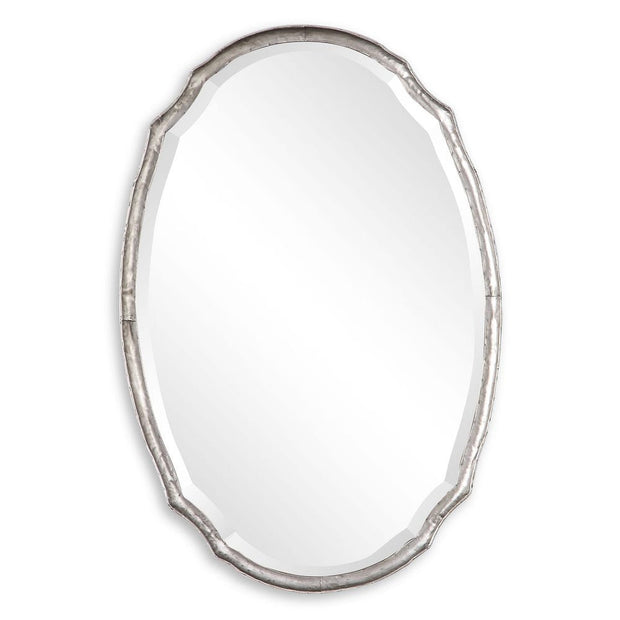 Casa Bella Living Oval Shaped Silver Framed Mirror