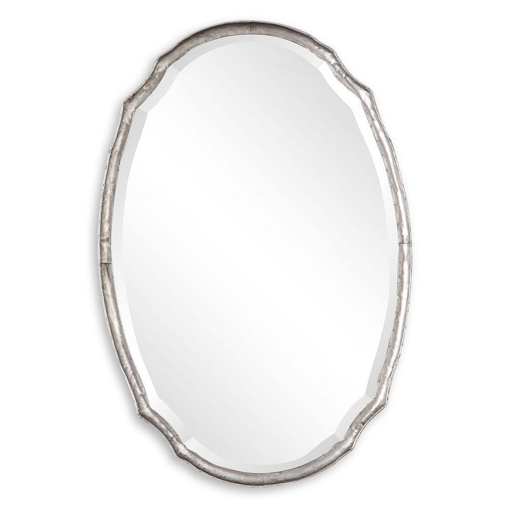 Casa Bella Living Oval Shaped Silver Framed Mirror
