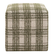 Uttermost Joie Ireland Green Plaid Plush Chenille Ottoman