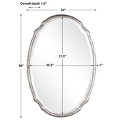 Casa Bella Living Oval Shaped Silver Framed Mirror