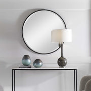 Uttermost Benedo Rustic Black Iron with Antique Gold Round Mirror