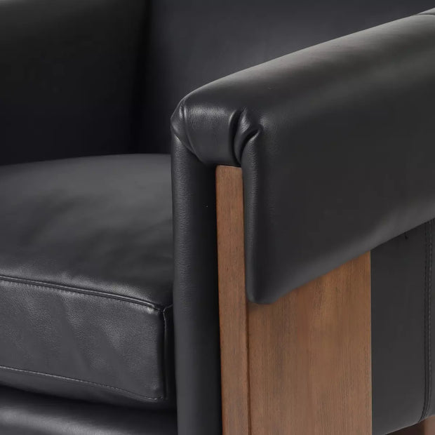 Four Hands Cairo Chair ~ Harrison Black Top Grain Leather