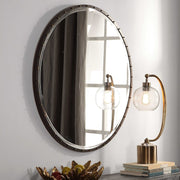Uttermost Benedo Rustic Black Iron with Antique Gold Round Mirror