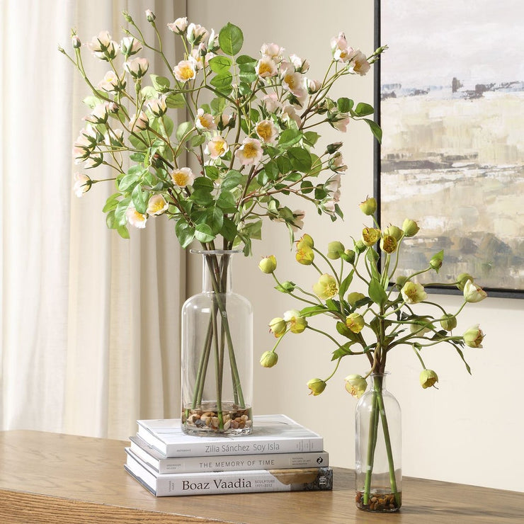 Uttermost Tranquility Lenten Set Of Two Rose Bouquets In Glass Jars